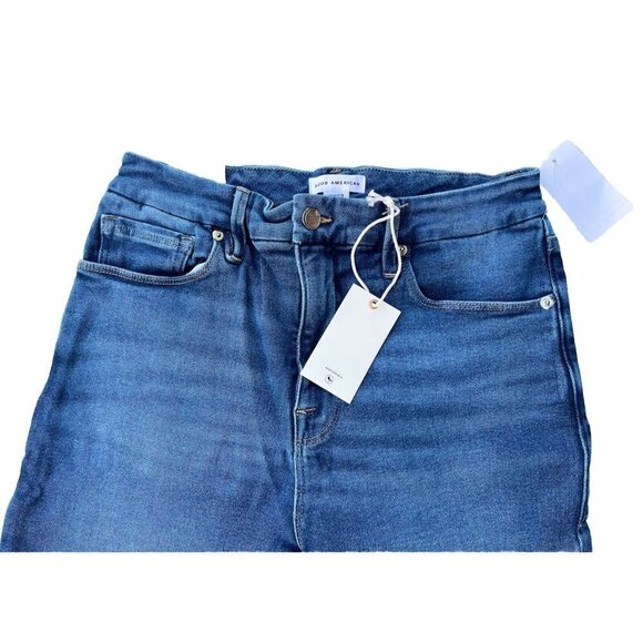 Good American Good Waist Ripped Crop Skinny Jeans in Blue855 - Picture 11 of 15